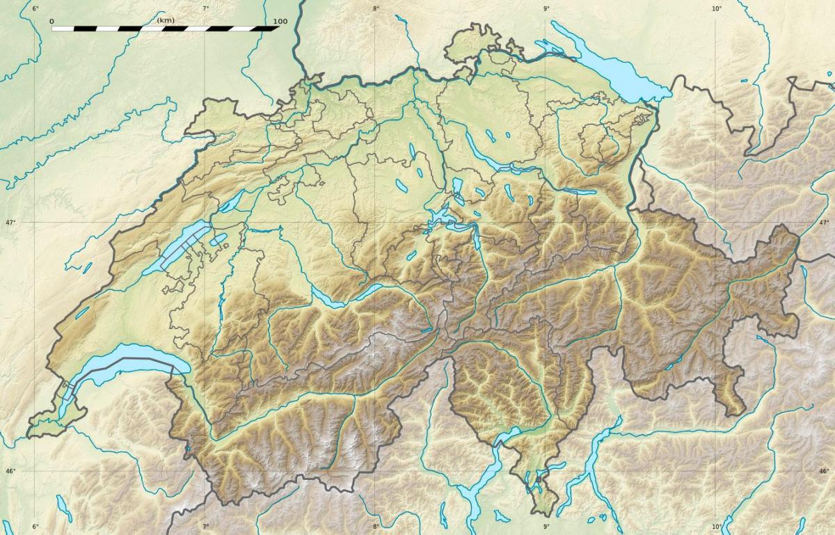 kart İsveçrə relyef