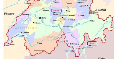 Kart, şəhərin küçələrinin Lucerne İsveçrə